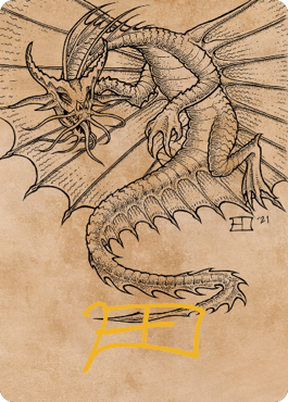 Ancient Gold Dragon Art Card (44) (Gold-Stamped Signature) [Commander Legends: Battle for Baldur's Gate Art Series] | Enigma On Main