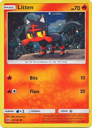 Litten (24/149) (Cosmos Holo) [Sun & Moon: Base Set] | Enigma On Main