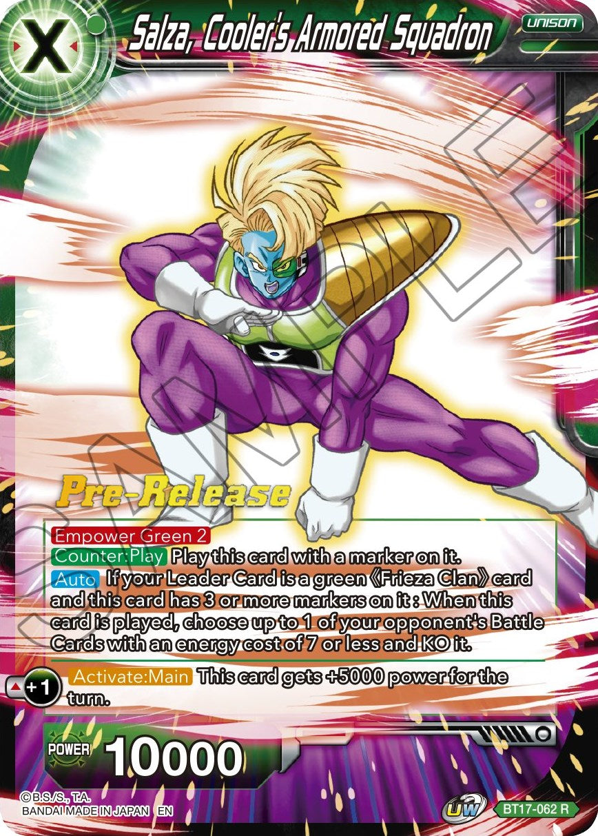 Salza, Cooler's Armored Squadron (BT17-062) [Ultimate Squad Prerelease Promos] | Enigma On Main