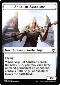 Angel of Sanctions // Horror Double-sided Token [Commander 2019 Tokens] | Enigma On Main