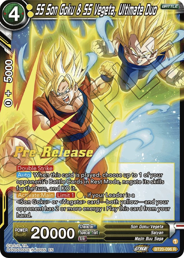 SS Son Goku & SS Vegeta, Ultimate Duo (BT20-096) [Power Absorbed Prerelease Promos] | Enigma On Main