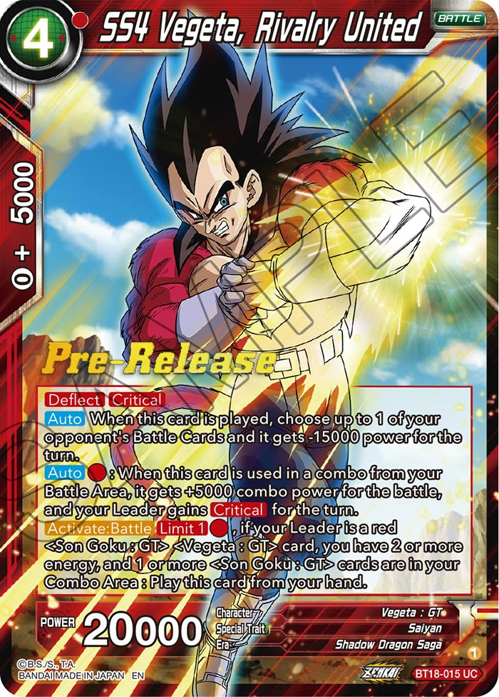 SS4 Vegeta, Rivalry United (BT18-015) [Dawn of the Z-Legends Prerelease Promos] | Enigma On Main