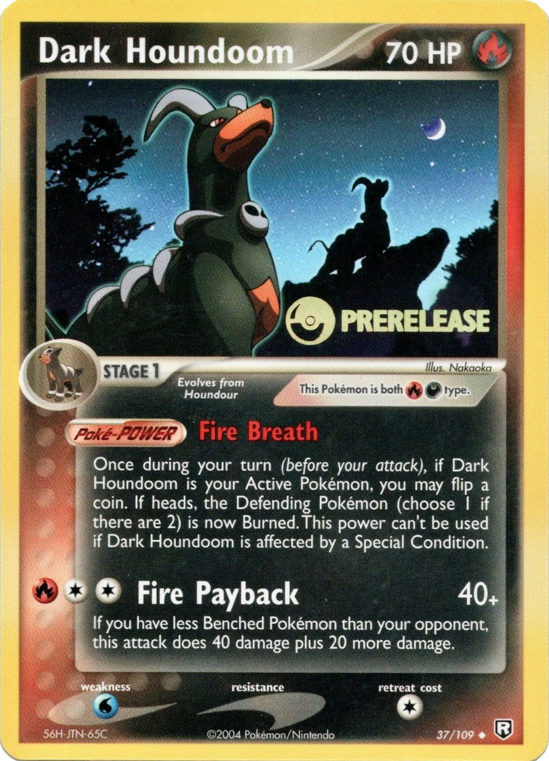 Dark Houndoom (37/109) (Prerelease Promo) [EX: Team Rocket Returns] | Enigma On Main