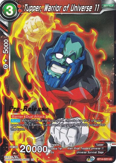 Tupper, Warrior of Universe 11 (BT14-022) [Cross Spirits Prerelease Promos] | Enigma On Main