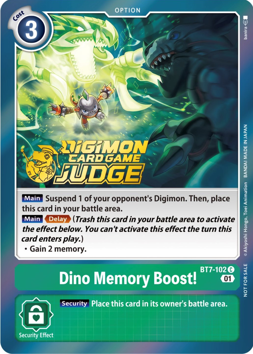 Dino Memory Boost! [BT7-102] (Judge Pack 3) [Next Adventure Promos] | Enigma On Main