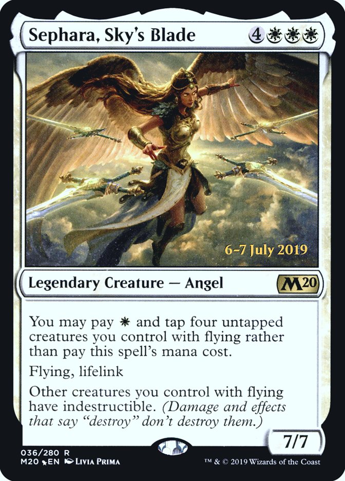 Sephara, Sky's Blade  [Core Set 2020 Prerelease Promos] | Enigma On Main