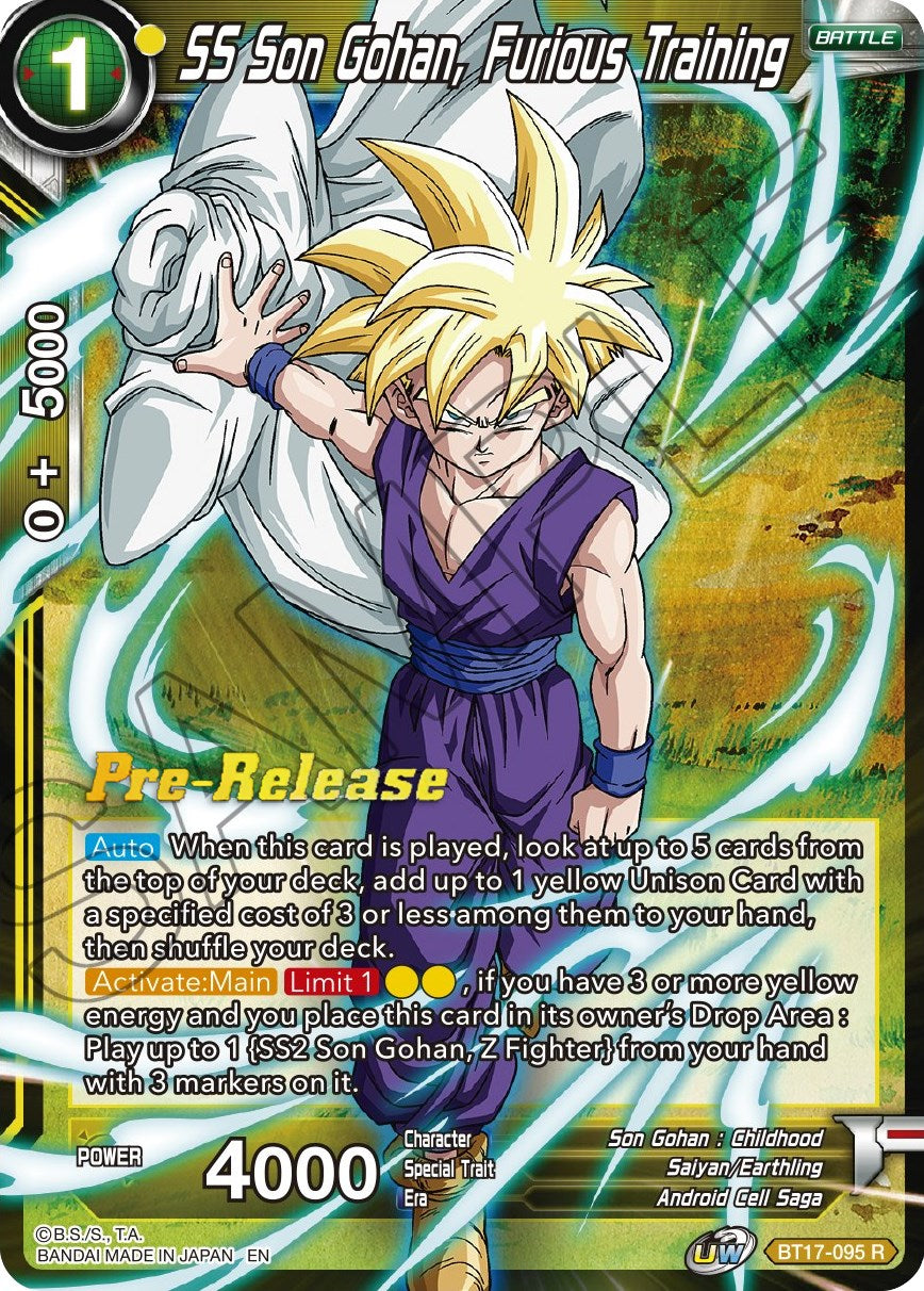 SS Son Gohan, Furious Training (BT17-095) [Ultimate Squad Prerelease Promos] | Enigma On Main