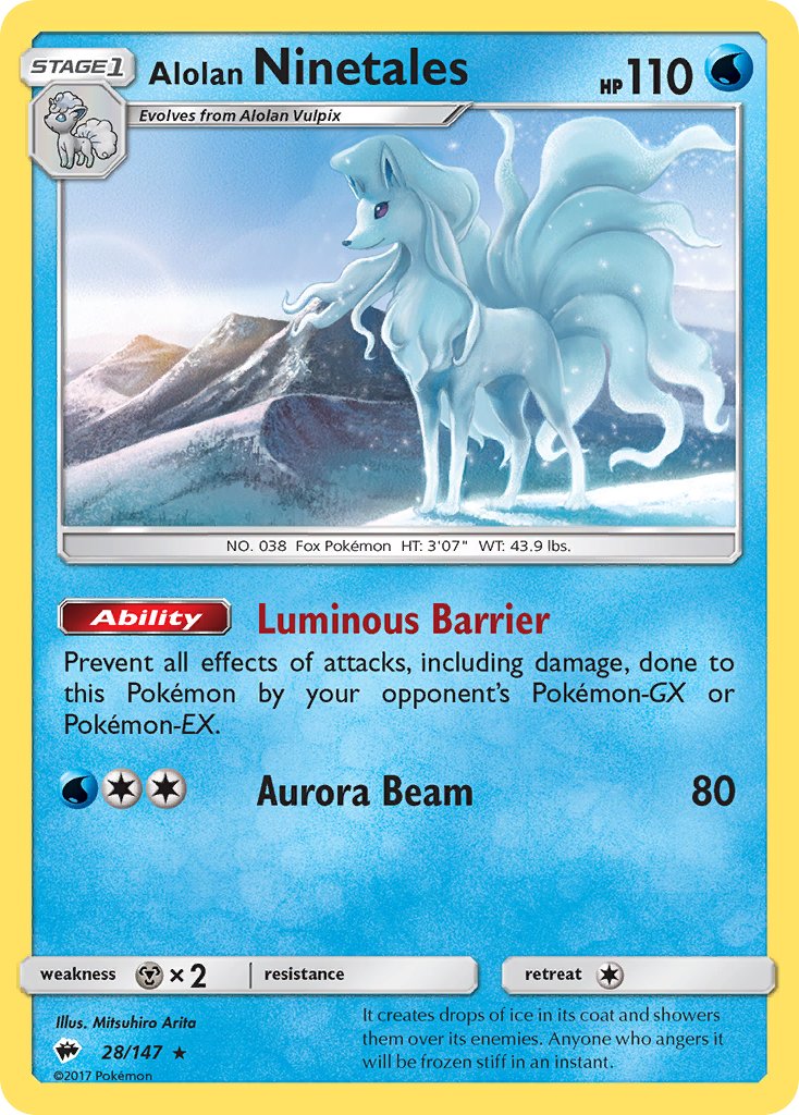 Alolan Ninetales (28/147) (Water Web Holo) (Theme Deck Exclusives) [Sun & Moon: Burning Shadows] | Enigma On Main