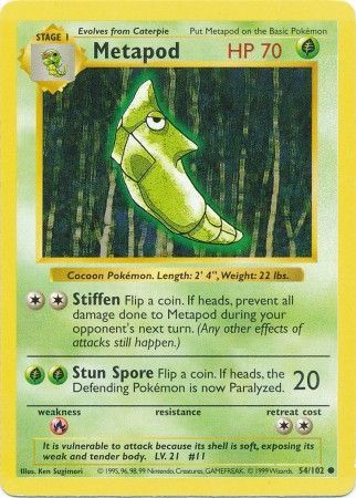 Metapod (54/102) [Base Set Shadowless Unlimited] | Enigma On Main