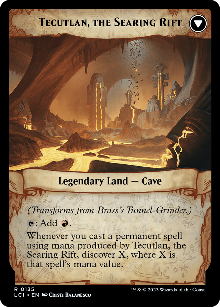 Brass's Tunnel-Grinder // Tecutlan, the Searing Rift [The Lost Caverns of Ixalan Prerelease Cards] | Enigma On Main