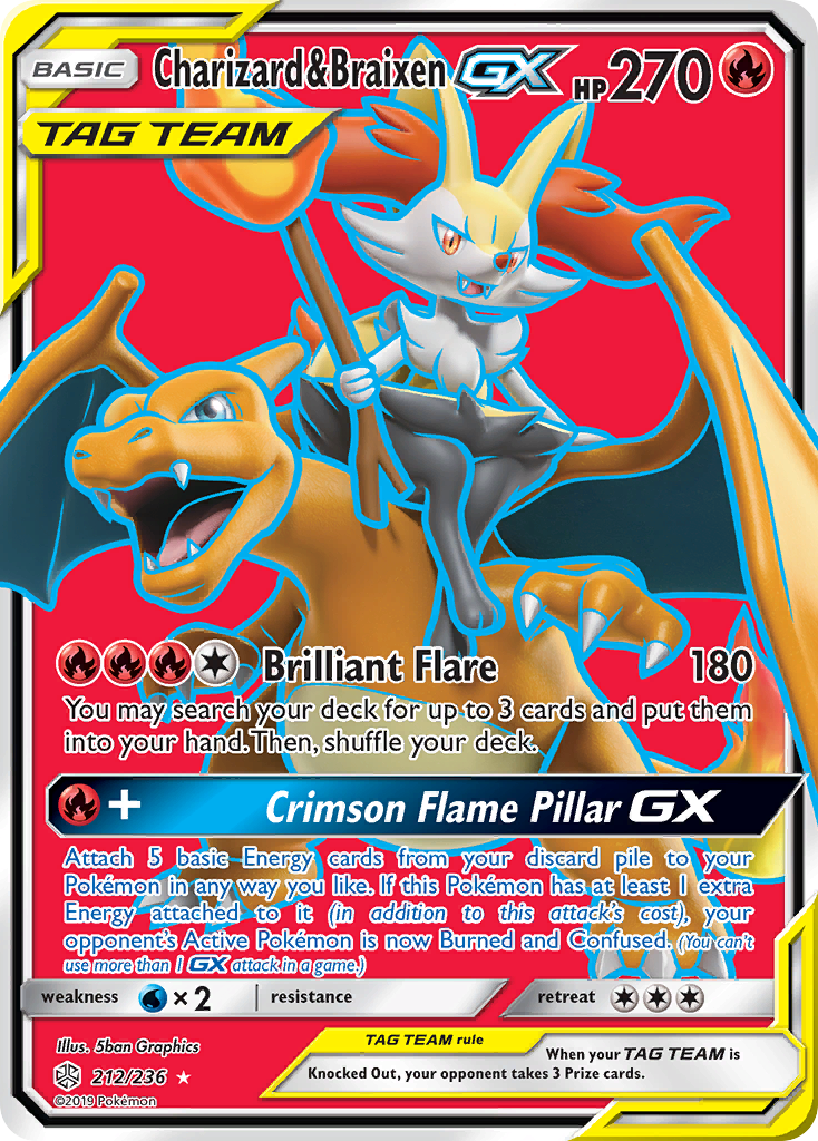 Charizard & Braixen GX (212/236) [Sun & Moon: Cosmic Eclipse] | Enigma On Main