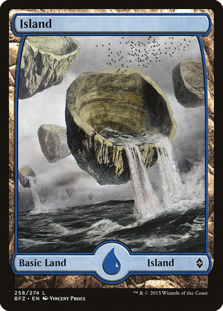 Island (258) - Full Art [Battle for Zendikar] | Enigma On Main