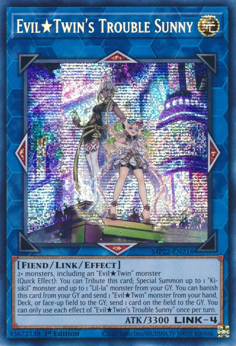 Evil Twin's Trouble Sunny [MP22-EN216] Prismatic Secret Rare | Enigma On Main