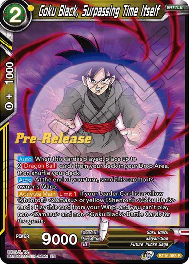 Goku Black, Surpassing Time itself (BT16-088) [Realm of the Gods Prerelease Promos] | Enigma On Main