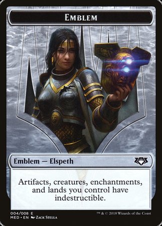 Emblem - Elspeth, Knight-Errant [Mythic Edition Tokens] | Enigma On Main