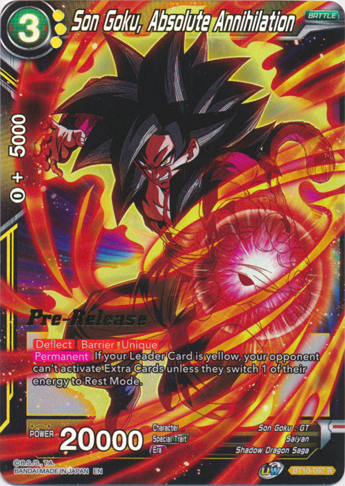 Son Goku, Absolute Annihilation (BT10-097) [Rise of the Unison Warrior Prerelease Promos] | Enigma On Main