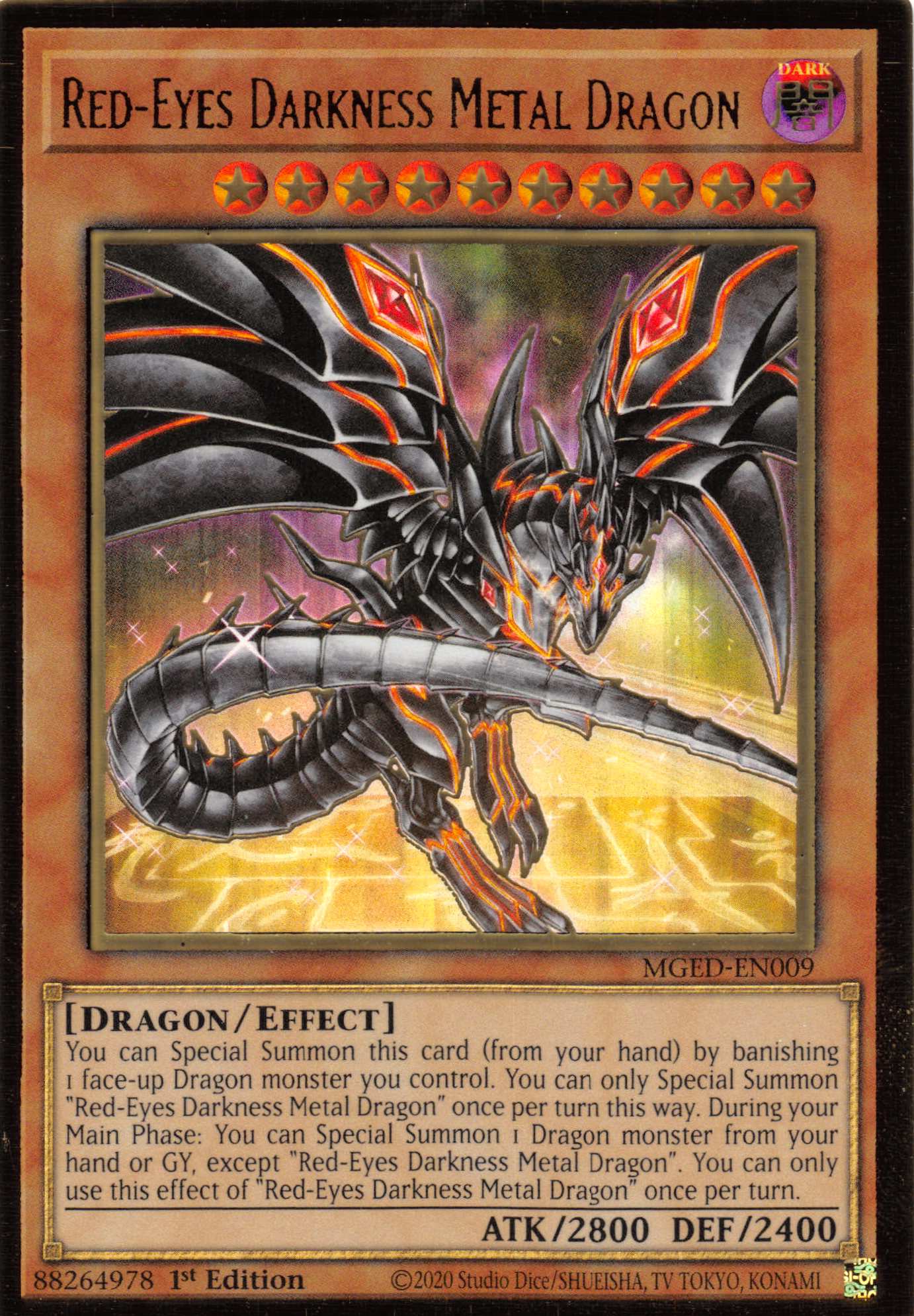 Red-Eyes Darkness Metal Dragon (Alternate Art) [MGED-EN009] Gold Rare | Enigma On Main