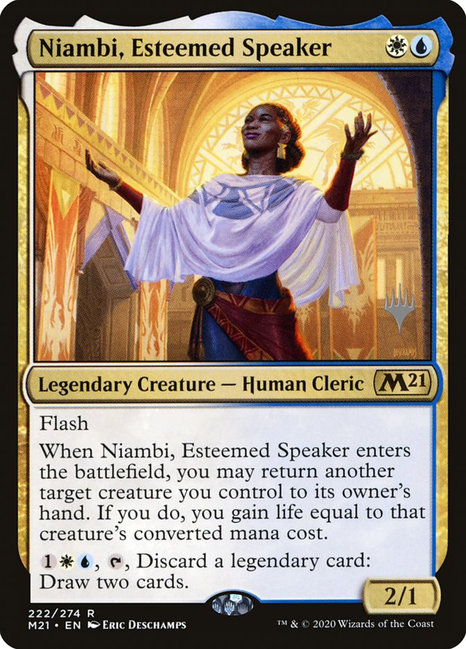 Niambi, Esteemed Speaker (Promo Pack) [Core Set 2021 Promos] | Enigma On Main