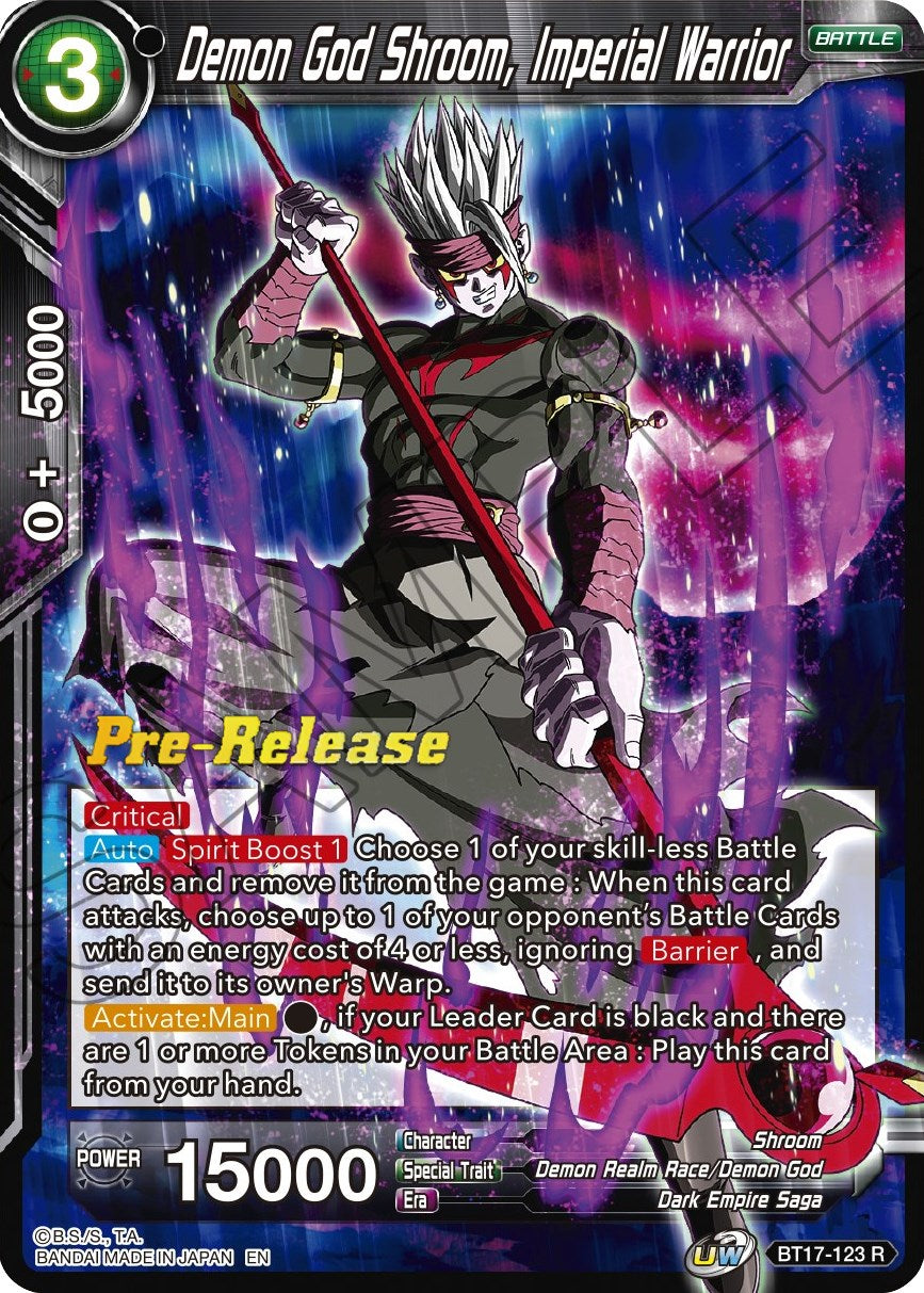 Demon God Shroom, Imperial Warrior (BT17-123) [Ultimate Squad Prerelease Promos] | Enigma On Main