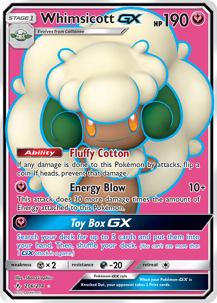 Whimsicott GX (206/214) [Sun & Moon: Unbroken Bonds] | Enigma On Main