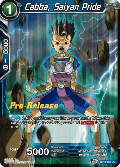 Cabba, Saiyan Pride (BT15-039) [Saiyan Showdown Prerelease Promos] | Enigma On Main