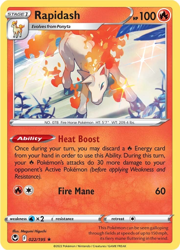 Rapidash (022/195) (Theme Deck Exclusive) [Sword & Shield: Silver Tempest] | Enigma On Main