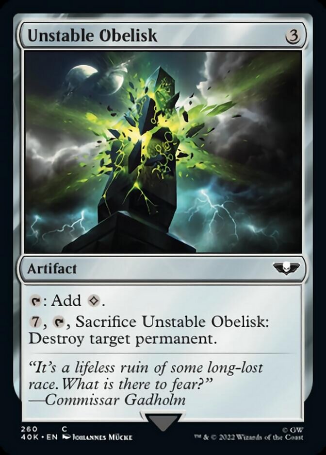 Unstable Obelisk (Surge Foil) [Universes Beyond: Warhammer 40,000] | Enigma On Main