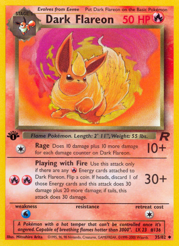 Dark Flareon (35/82) [Team Rocket 1st Edition] | Enigma On Main