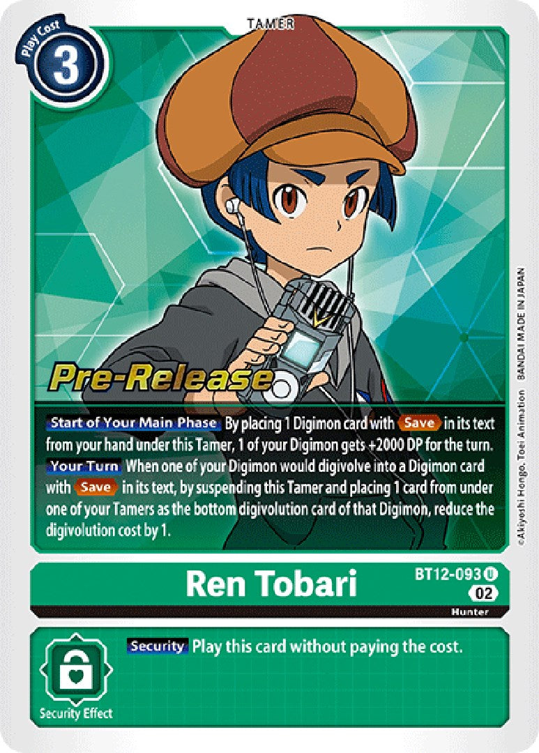 Ren Tobari [BT12-093] [Across Time Pre-Release Cards] | Enigma On Main