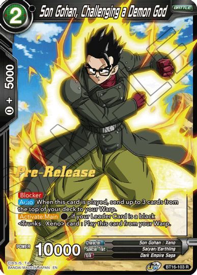 Son Gohan, Challenging a Demon God (BT16-103) [Realm of the Gods Prerelease Promos] | Enigma On Main