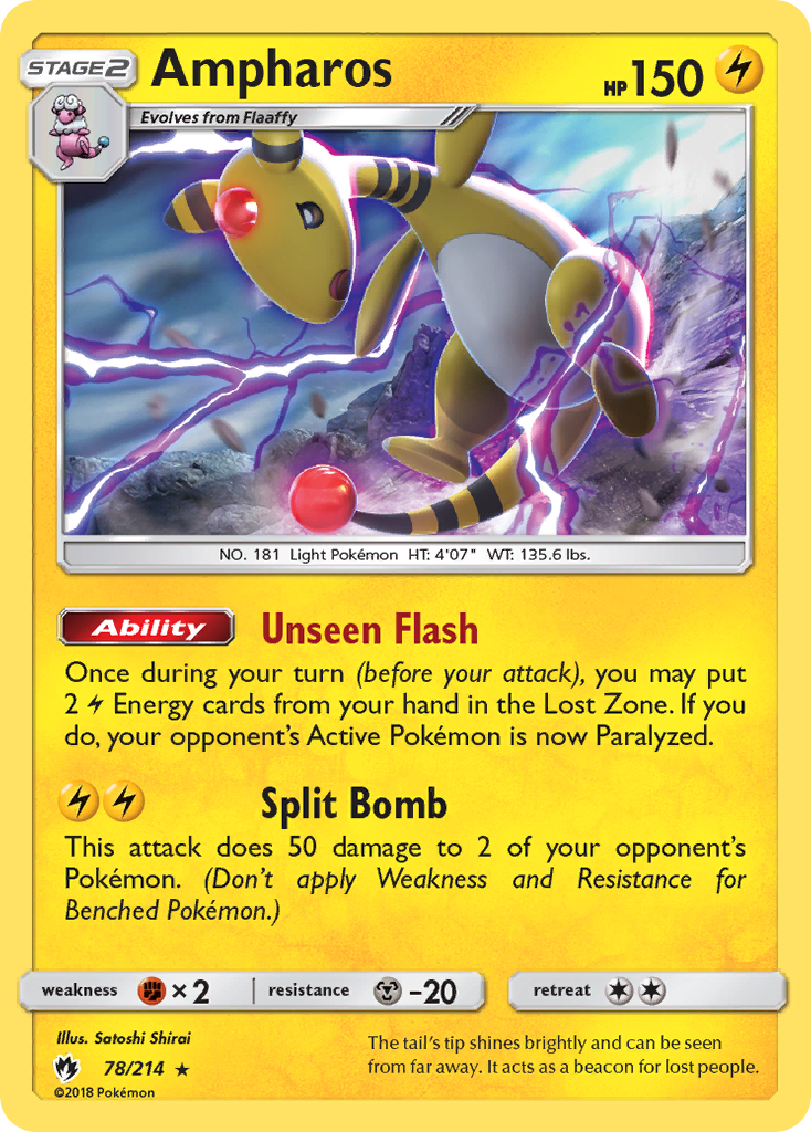 Ampharos (78/214) [Sun & Moon: Lost Thunder] | Enigma On Main