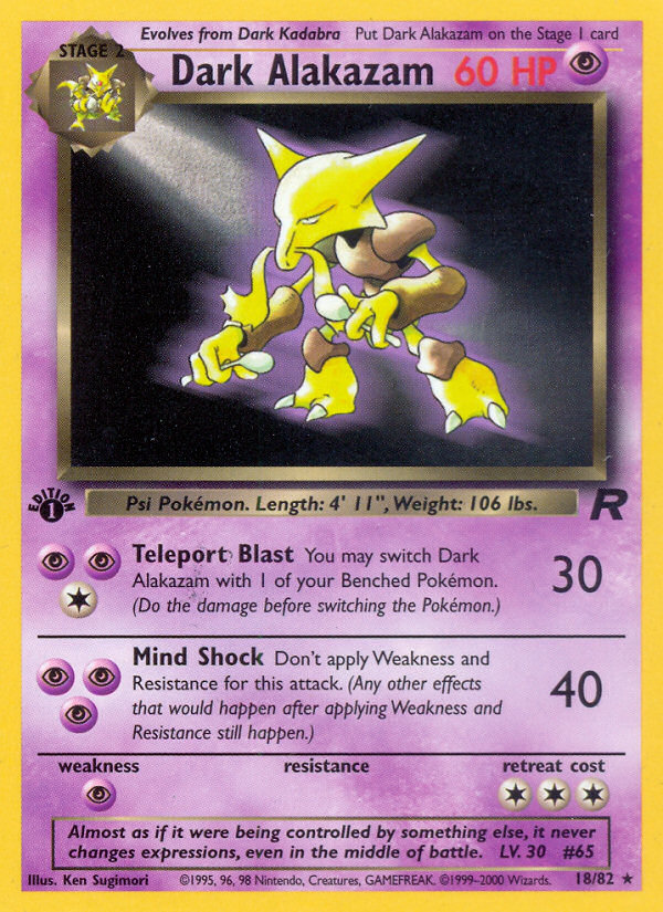 Dark Alakazam (18/82) [Team Rocket 1st Edition] | Enigma On Main