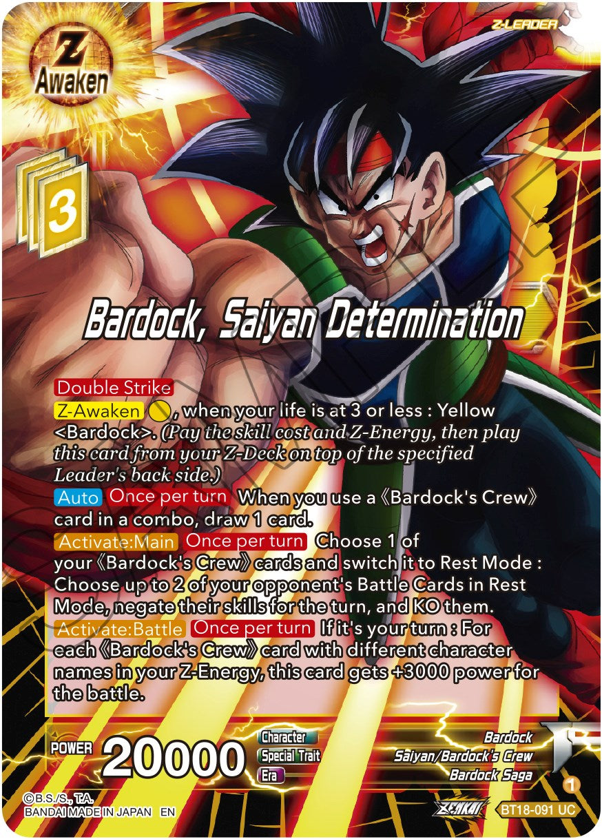 Bardock, Saiyan Determination (BT18-091) [Dawn of the Z-Legends] | Enigma On Main