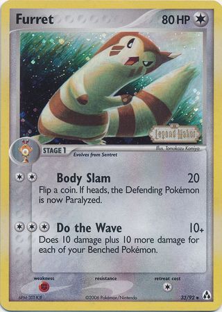 Furret (33/92) (Stamped) [EX: Legend Maker] | Enigma On Main