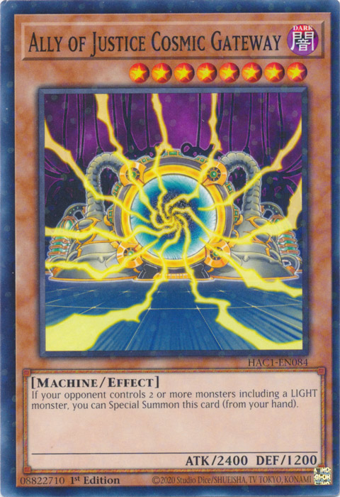 Ally of Justice Cosmic Gateway (Duel Terminal) [HAC1-EN084] Parallel Rare | Enigma On Main