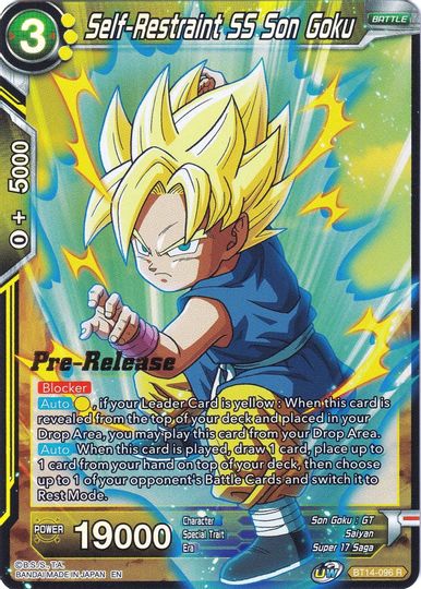 Self-Restraint SS Son Goku (BT14-096) [Cross Spirits Prerelease Promos] | Enigma On Main