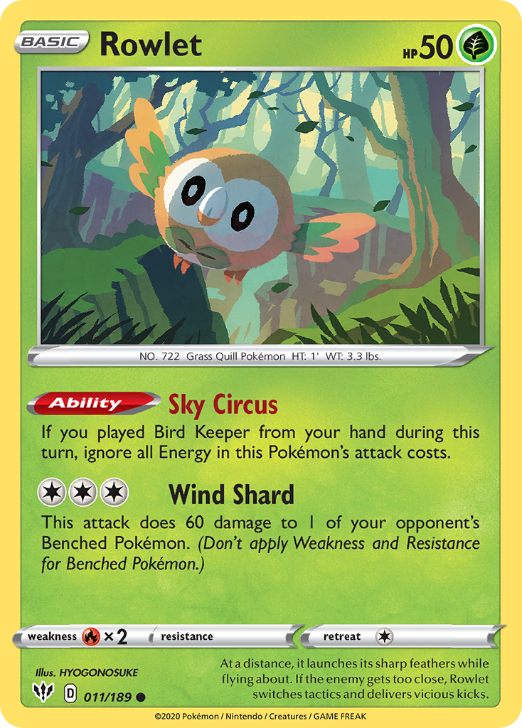 Rowlet (011/189) [Sword & Shield: Darkness Ablaze] | Enigma On Main