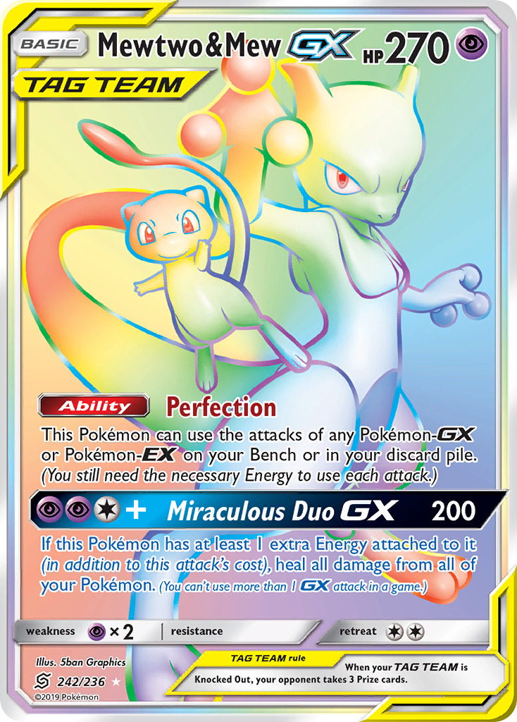 Mewtwo & Mew GX (242/236) [Sun & Moon: Unified Minds] | Enigma On Main