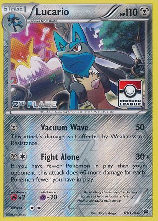 Lucario (63/124) (League Promo 2nd Place) [XY: Fates Collide] | Enigma On Main