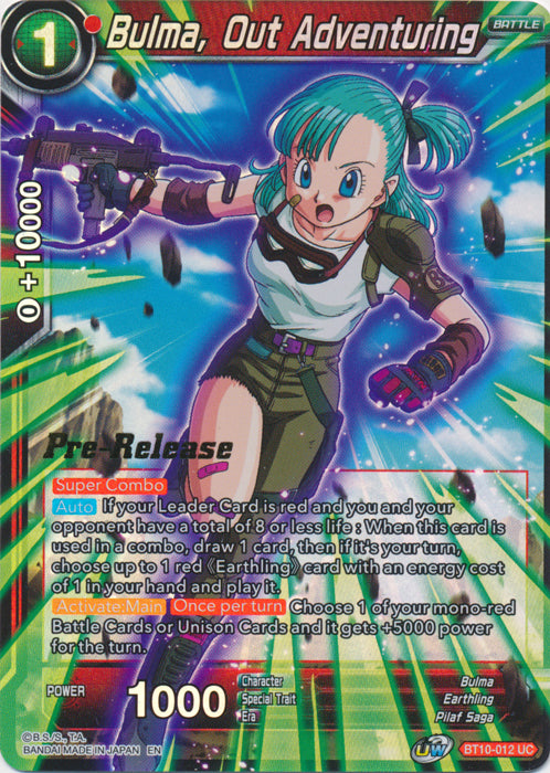 Bulma, Out Adventuring (BT10-012) [Rise of the Unison Warrior Prerelease Promos] | Enigma On Main