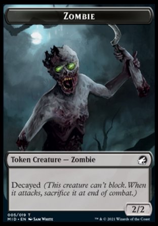 Zombie (005) // Devil Double-sided Token [Innistrad: Midnight Hunt Tokens] | Enigma On Main