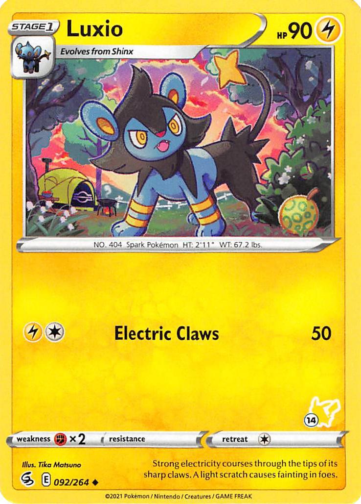 Luxio (092/264) (Pikachu Stamp #14) [Battle Academy 2022] | Enigma On Main