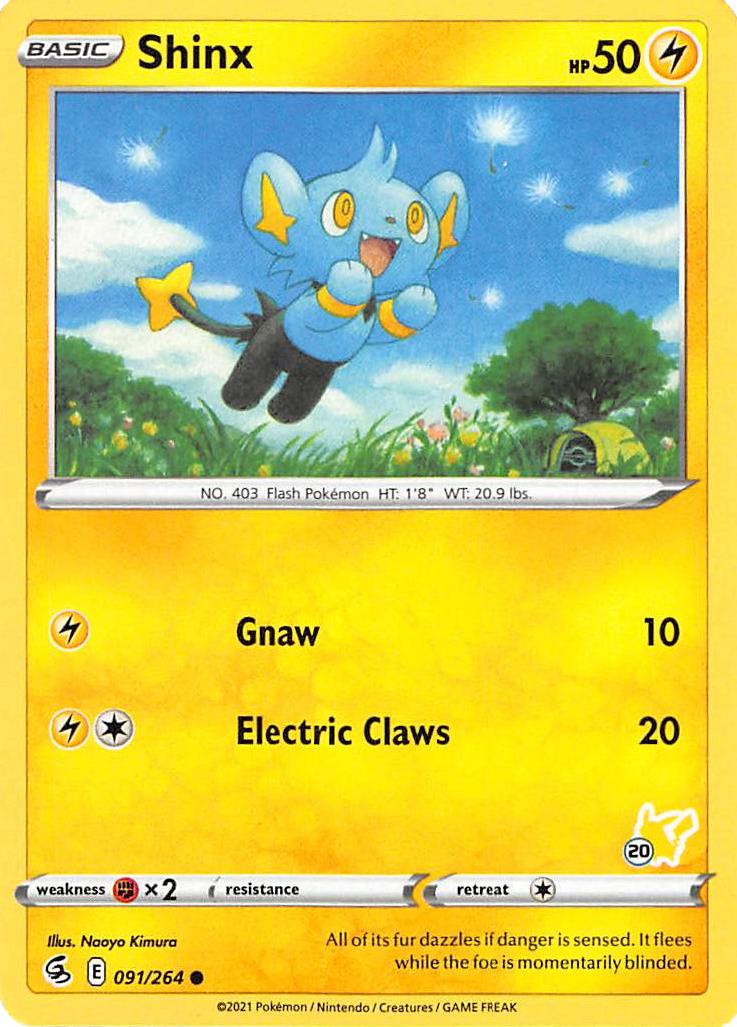 Shinx (091/264) (Pikachu Stamp #20) [Battle Academy 2022] | Enigma On Main