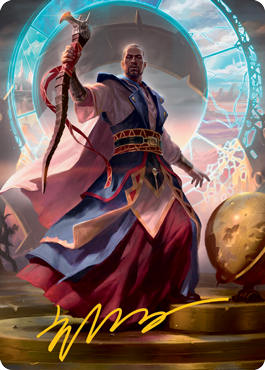 Teferi, Who Slows the Sunset Art Card (Gold-Stamped Signature) [Innistrad: Midnight Hunt Art Series] | Enigma On Main