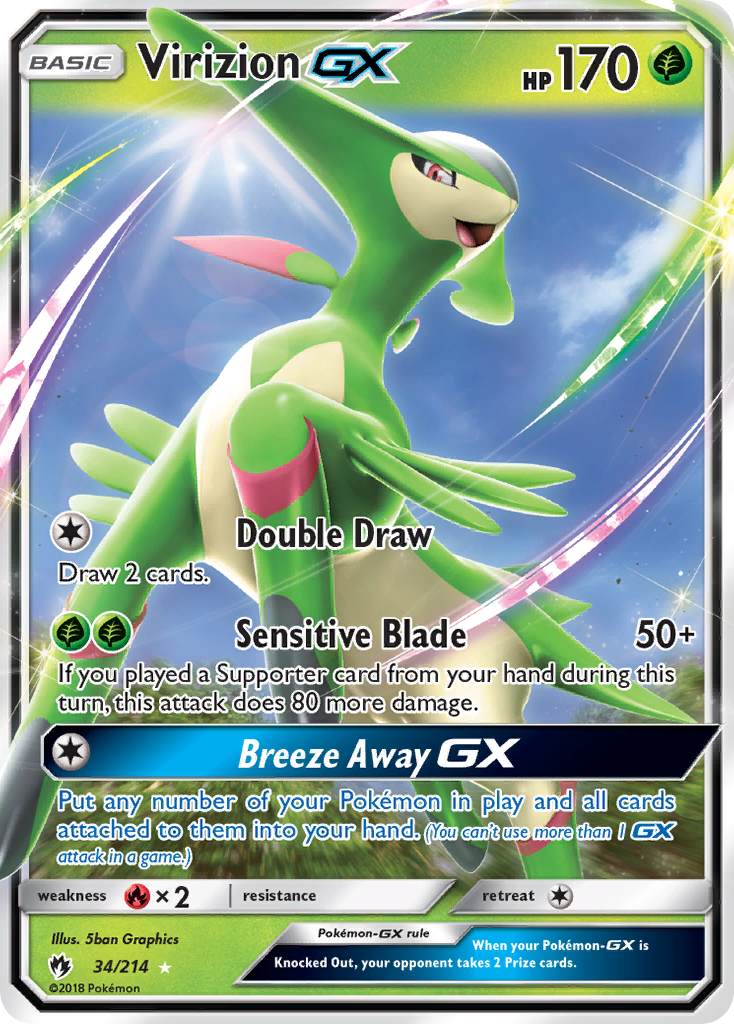 Virizion GX (34/214) [Sun & Moon: Lost Thunder] | Enigma On Main