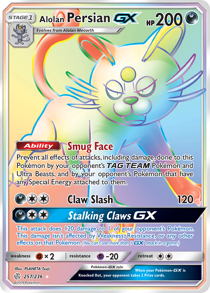 Alolan Persian GX (257/236) [Sun & Moon: Cosmic Eclipse] | Enigma On Main