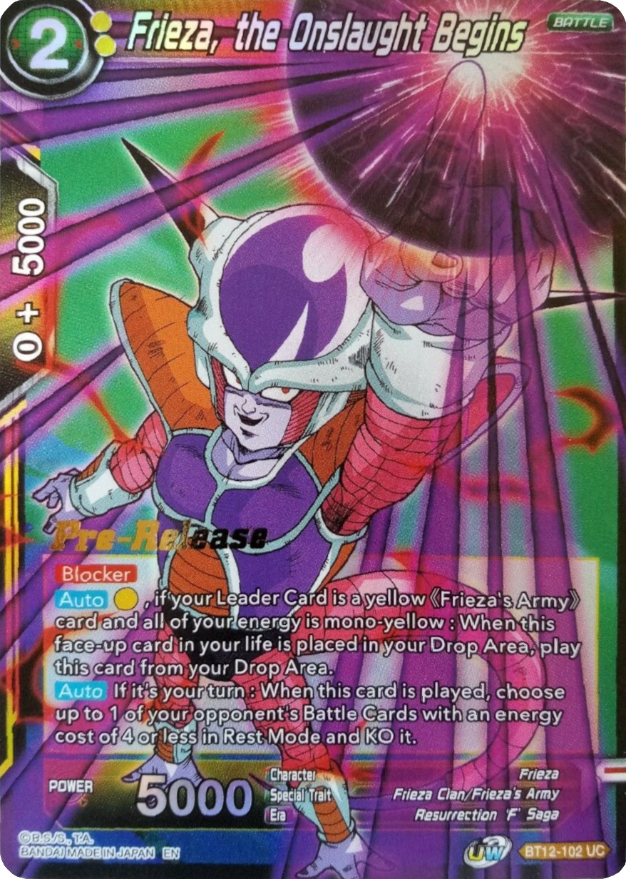 Frieza, the Onslaught Begins (BT12-102) [Vicious Rejuvenation Prerelease Promos] | Enigma On Main