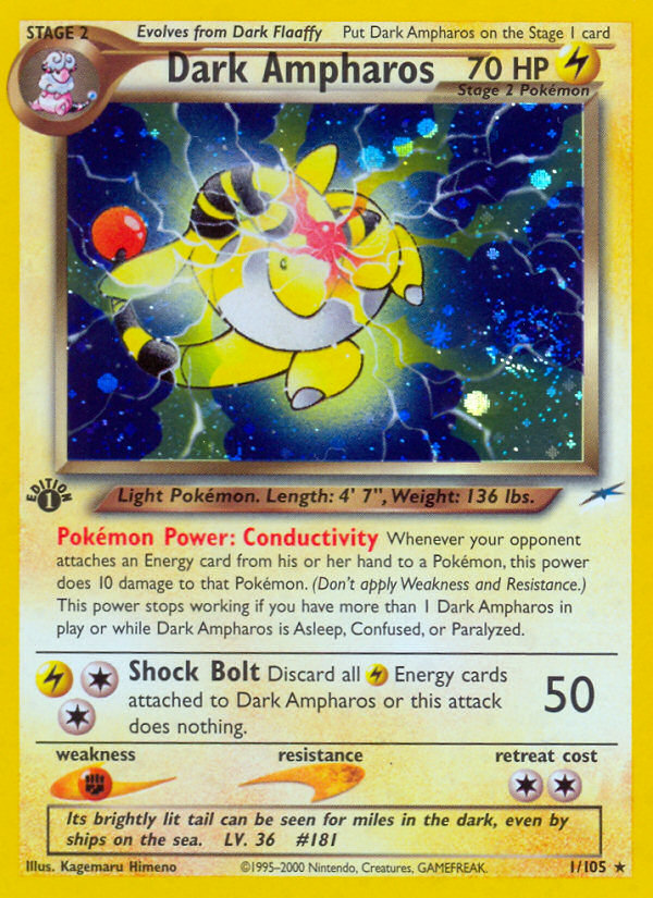 Dark Ampharos (1/105) [Neo Destiny 1st Edition] | Enigma On Main