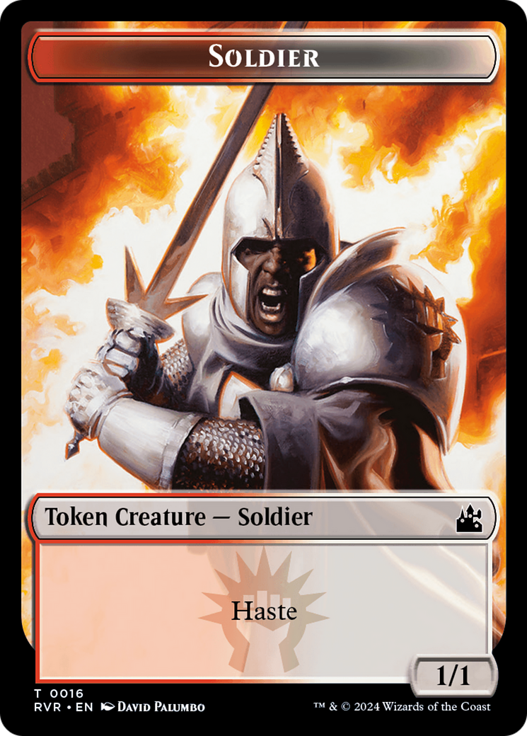 Elf Knight // Soldier Double-Sided Token [Ravnica Remastered Tokens] | Enigma On Main