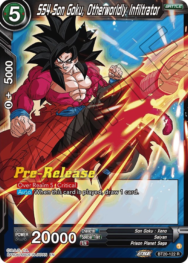 SS4 Son Goku, Otherworldly Infiltrator (BT20-122) [Power Absorbed Prerelease Promos] | Enigma On Main